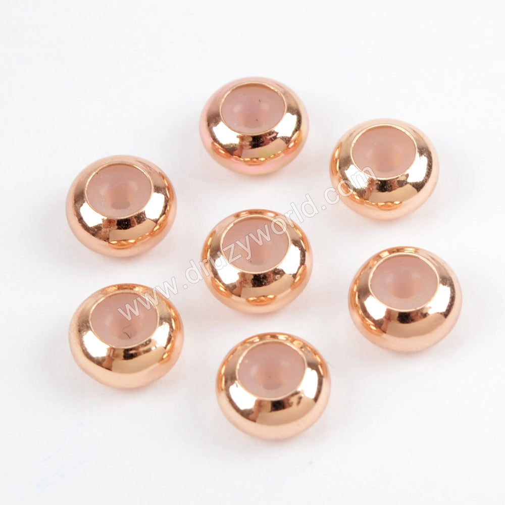 50 pcs Wholesale Slider Clasps Round Beads With Rubber PJ086