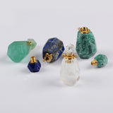 Gemstone Gold Perfume Bottle Necklace Connector  (Really Can Hold Perfume)  WX1170