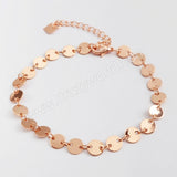 7" Gold Plated Brass 6mm Coin Slice Chain Bracelet PJ117-G