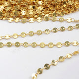 4mm Gold Plated Brass Coin Slice Chain PJ118-G