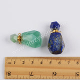 Gemstone Gold Perfume Bottle Necklace Connector  (Really Can Hold Perfume)  WX1170