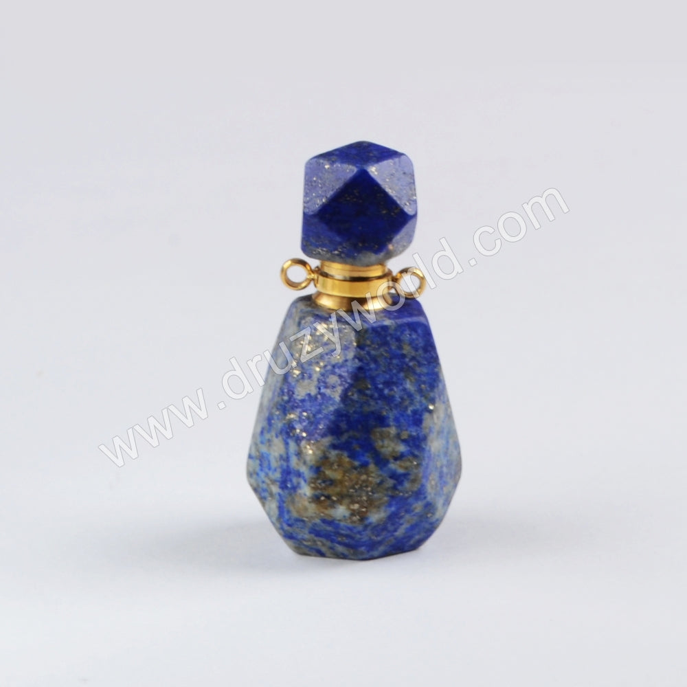 Gemstone Gold Perfume Bottle Necklace Connector  (Really Can Hold Perfume)  WX1170