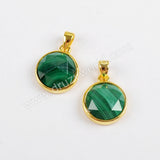 Round Multi-kind Stone Gold Bezel Pendant WX984