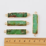 Gold Plated Rectangle Australia Jade Connector G1919