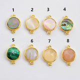 Round Multi-kind Stone Gold Bezel Connector WX985