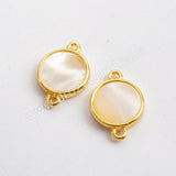 Round Multi-kind Stone Gold Bezel Connector WX985