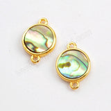 Round Multi-kind Stone Gold Bezel Connector WX985