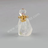 Gemstone Gold Perfume Bottle Necklace Connector  (Really Can Hold Perfume)  WX1170