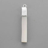 Silver Plated Rectangle Natural Selenite Stone Bar Pendant S1703