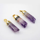 Natural Amethyst Pendant Gold Plated WX1505