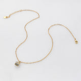 16" Gold Plated Claw Raw Herkimer Quartz Pendnt Necklace, Faceted Gemstone Crystal Necklace Jewelry ZG0499