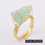 Natural Gemstone Wire Wrap Gold Ring WX1796