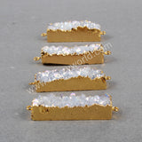 Rectangle Titanium AB Color Druzy Bar Connector Gold Plated, Making Jewelry Craft G0501