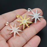 Cubic Zirconia Cooper Crystal Eight-point star design Star Pendant WX042