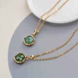 Gold Plated Round Austrlian Jade Faceted Pendant Necklace G2057