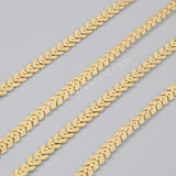 1 Meter Gold Plated Brass Fishtail Chain, Chevron Chain Findings PJ071