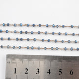 5m/lot,3mm Dark Blue Glass Beads Chains  JT166