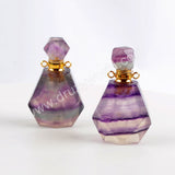Genuine Colorful Fluorite Perfume Bottle Connector Gold PB001