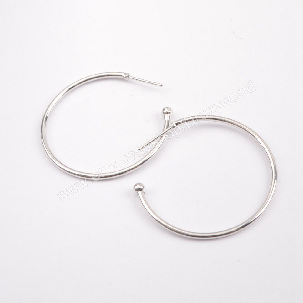 silver plated earrings hoop earrings findings