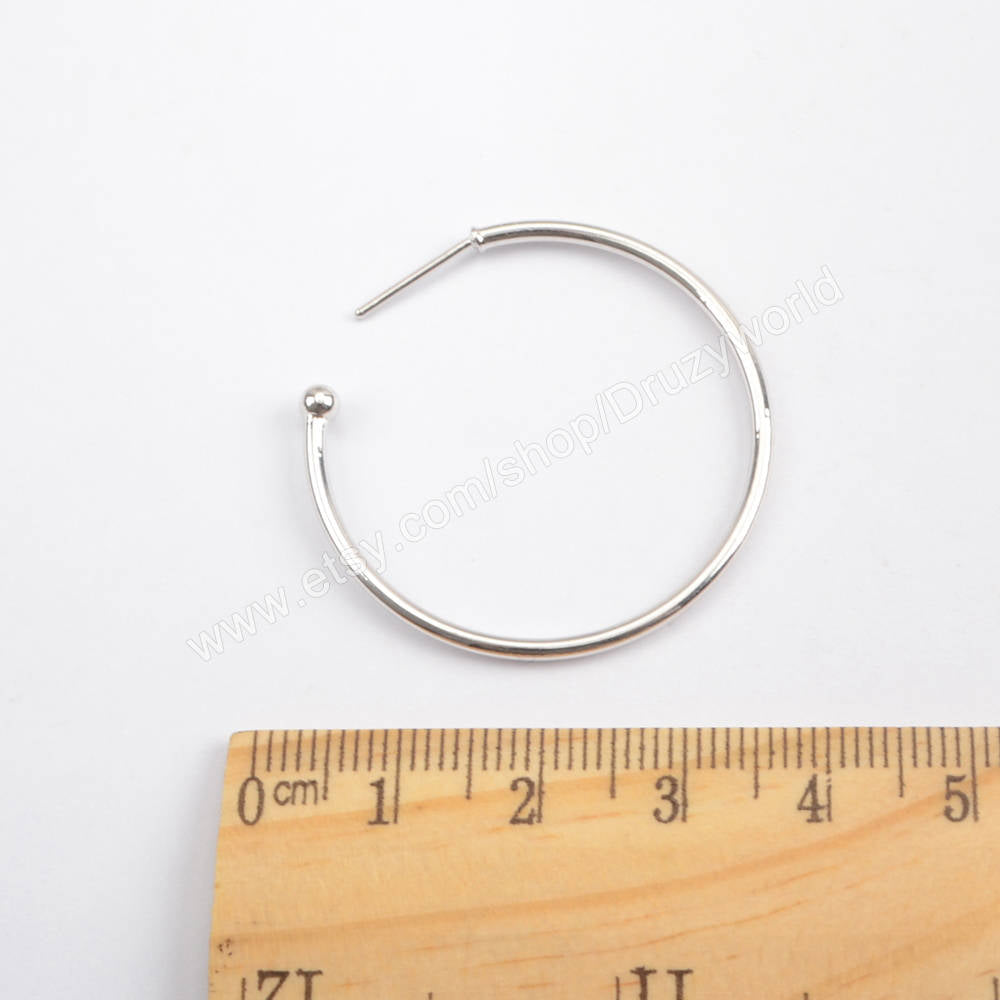 silver earring hoop findings