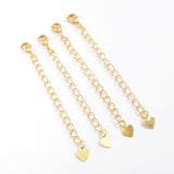 10 pcs of Gold Plated Copper Extension Chain Losbter Clasp Findings, 2.5-3 Inch Connector Cable Chain Extender, For Bracelet Necklace DIY Making PJ273