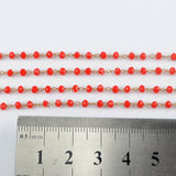 5m/lot,3mm Red Glass Beads Chains  JT167