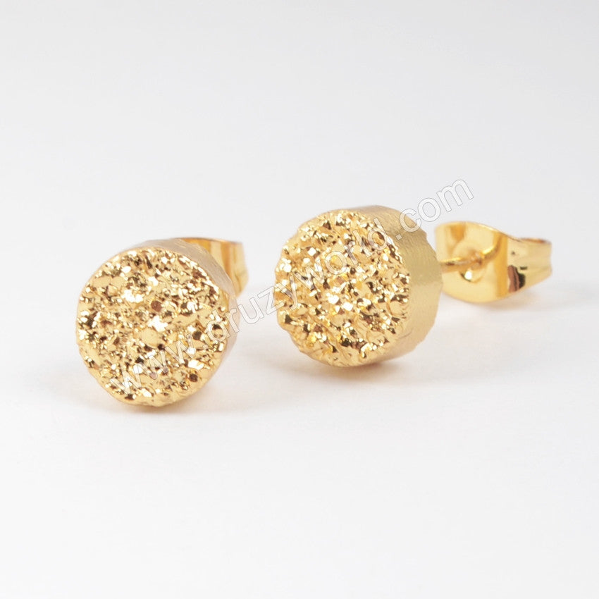 24k Golden druzy earrings