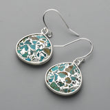 Silver Plated Copper Turquoise Faceted Teardrop Dangle Earrings S1858