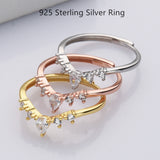 925 Sterling Silver Zircon Ring, Adjustable Size, Dainty CZ Ring, Fashion Jewelry SS244