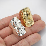 Wholesale Gold Plated Brass Ring Settings, Blank Fits 10mm Round Stones, Open Band Ring Findings, For Jewelry Making PJ029-New