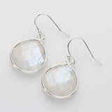 Silver Teardrop Labradorite Earrings, Moonstone Earrings, Gemstone Jewelry S2096