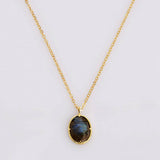 Oval Gold Plated Faceted Multi Natural Stones Charm Pendant, For Jewelry Making ZG0478