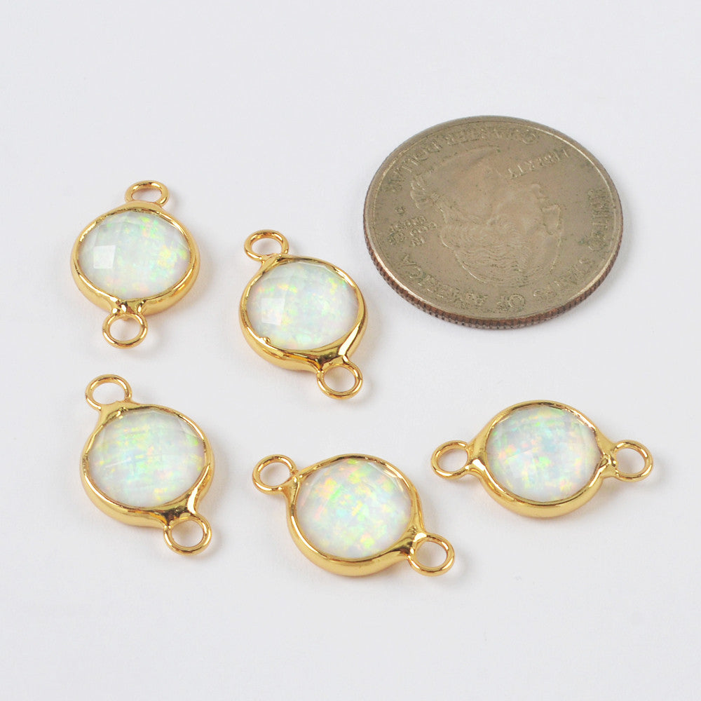 white opal round connector