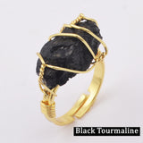 Natural Gemstone Wire Wrap Gold Ring WX1796