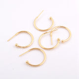 50 Pcs Fashion Gold Plated Brass Round Earring Findings 20mm Simple Circle Ear Wires Hooks Posts Tools DIY Making Jewelry Supply PJ388