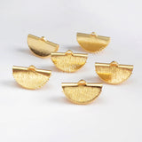 Half Moon Shape Gold Plated Brass Clip Cord Flat Crimp End Clasp PJ095