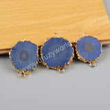 Gold Plated AB Color Titanium Solar Quartz Connector G1188