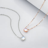 15" S925 Sterling Silver Claw Oval Moonstone Necklace, Faceted Natural Crystal Necklace Jewelry SS253