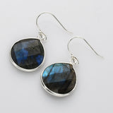 Silver Teardrop Labradorite Earrings, Moonstone Earrings, Gemstone Jewelry S2096