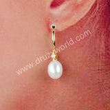 Natural Pearl Earrings Statement Earrings 925 Sterling Silver WX1367