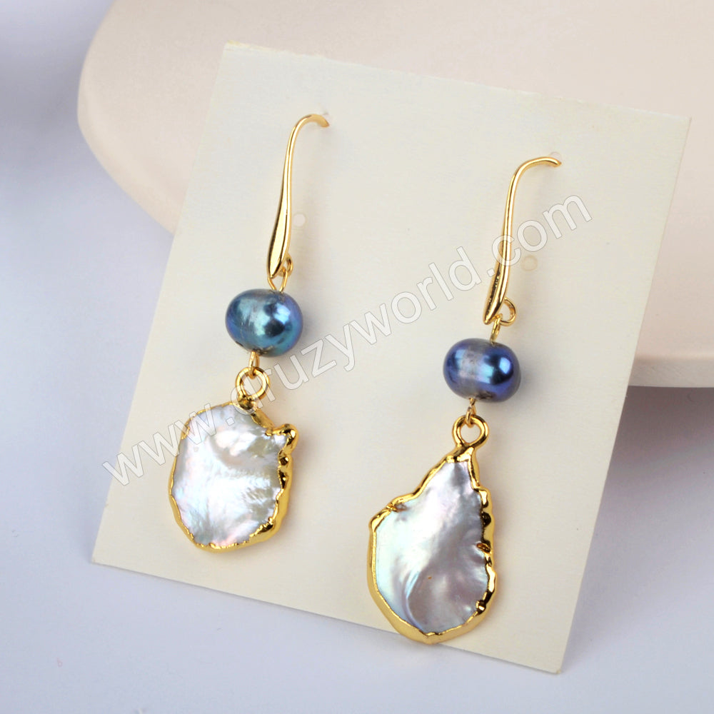 Natural Pearl Earrings Fashion Earrings For Women Gold Plated HD0189