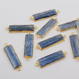 Natural Kyanite Connector For Jewelry Making Silver Plated S1744