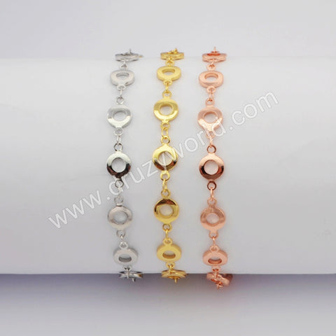 Gold Plated Round Slice Bracelet PJ414