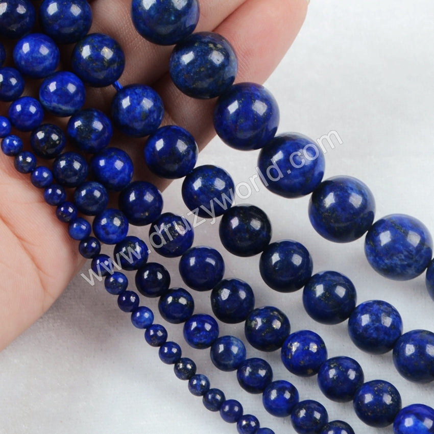 4mm/6mm/8mm/10mm/12mm Round Lapis Lazuli Loose Beads LS002 lapis stone bead ball beads jewelry making beads