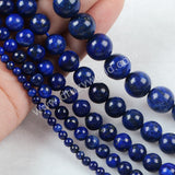 4mm/6mm/8mm/10mm/12mm Round Lapis Lazuli Loose Beads LS002