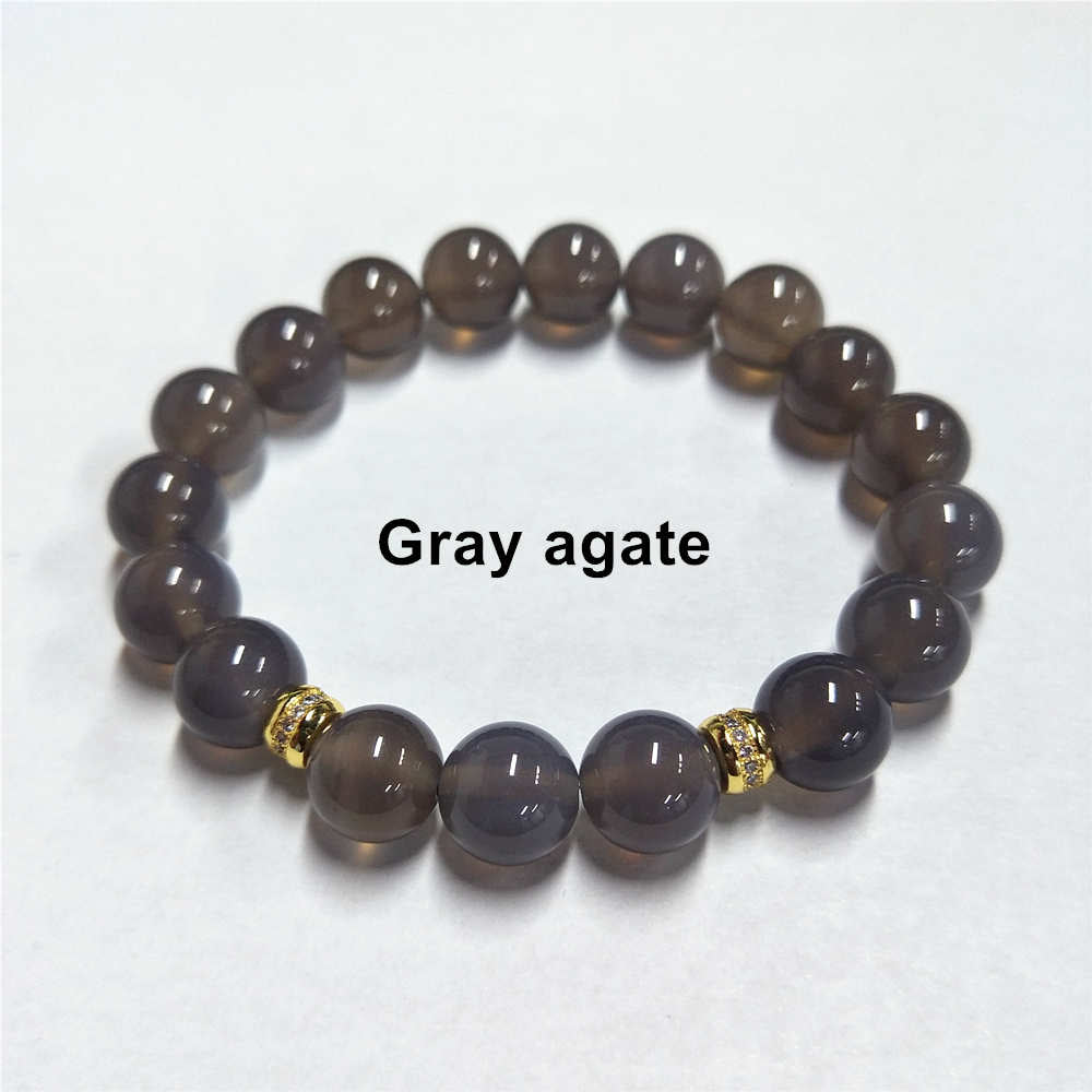 Blue Howlite Beads Stretch Bracelet, 10mm, Agate Jade Tiger Eye Beaded Bracelet, Boho Jewelry AL200