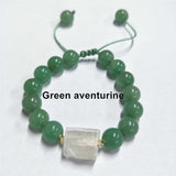 10mm Round Green Aventurine Tiger Eye Agate Bracelet AL206