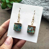 Square Hoop Tiffany Turquoise Earrings ED001-E