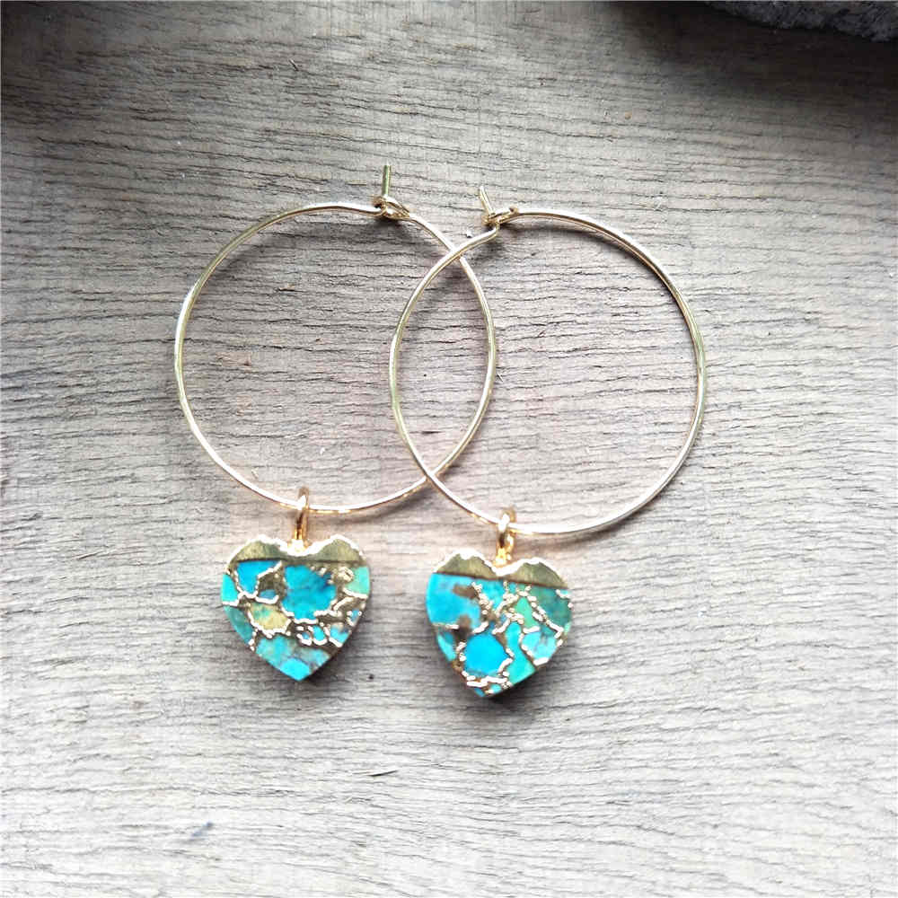 Heart Hoop Tiffany Turquoise Earrings ED001-E