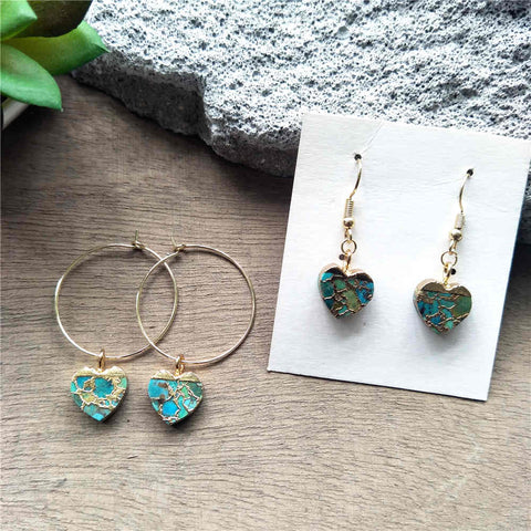 Heart Hoop Tiffany Turquoise Earrings ED001-E